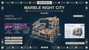 ROKR -Marble Run -Wooden Model- Marble Night City