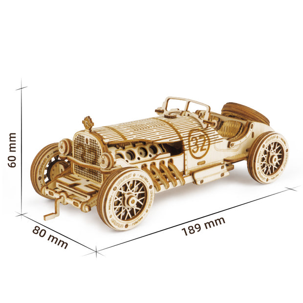 ROKR 3D Wooden Puzzle  Vintage Grand Prix Car Model Kits